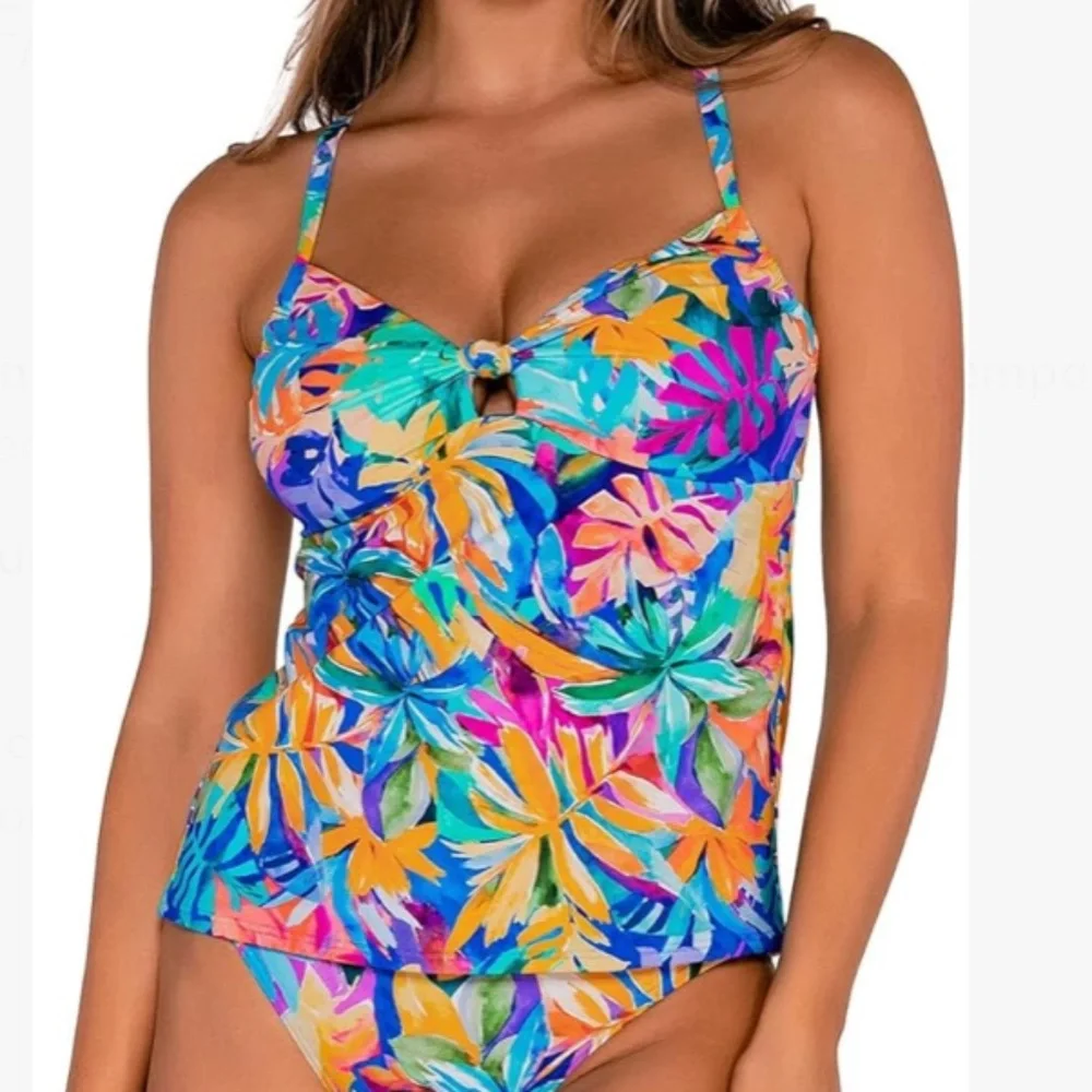 NWOT Sunsets Separates Maeve Tankini Top Alegria Size 36D Underwire